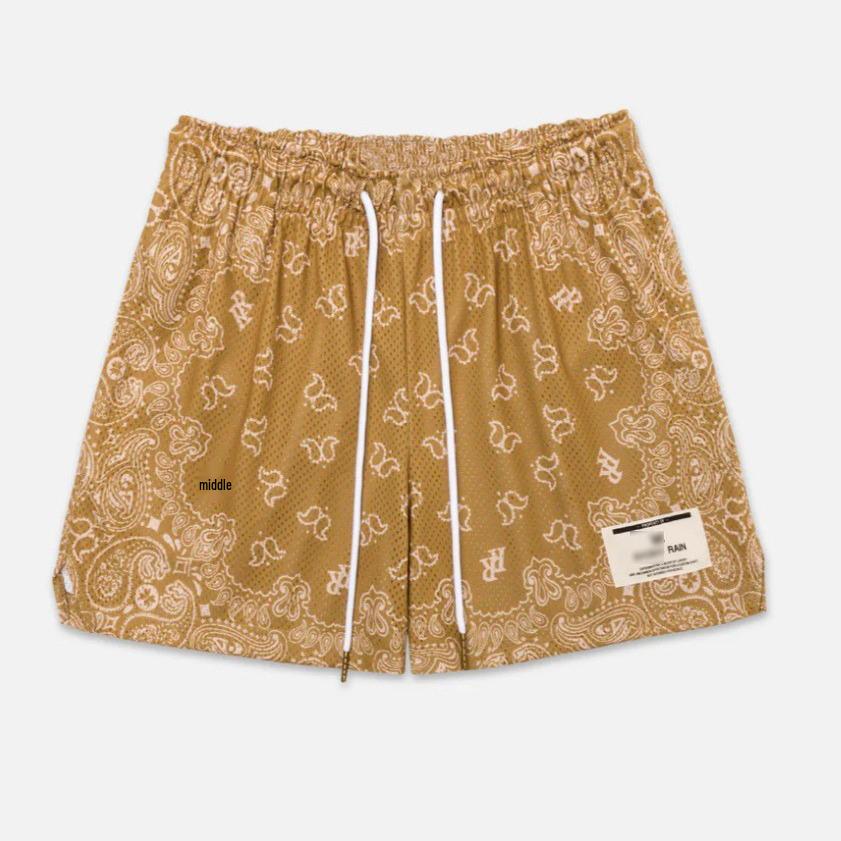 American Casual Mesh Breathable Basketball Shorts - Loose, Four-Point Fitness Jogging Pants