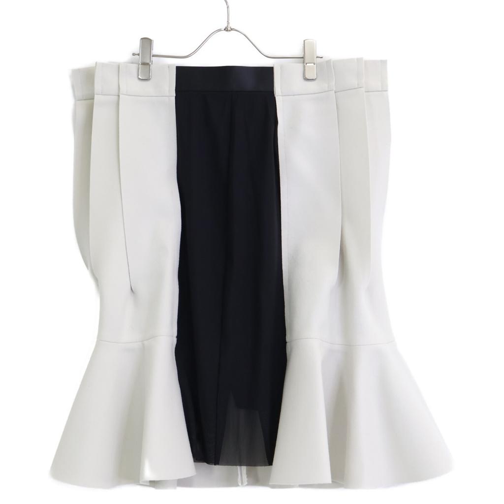 sacai Gray 23-06952 23Stainless Steel Wool Melton Skirt skirt 2 grayUsed