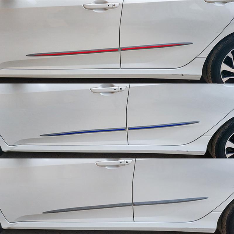 4PCS Universal Voll Schwarz Auto Körper/Seite Tür Anti-kollision Anti-scratch Dekoration Schutz Klebestreifen auto