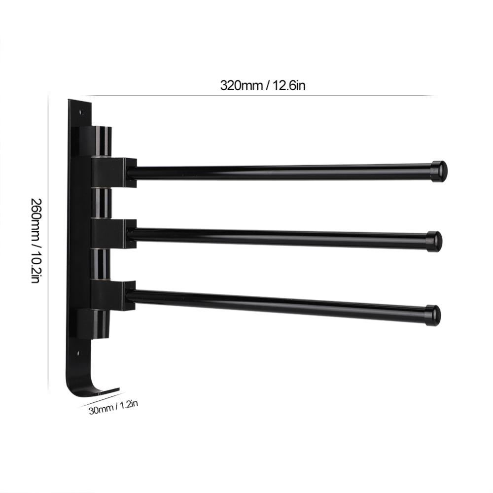 Wall Mounted Towel Rack Black Towel Storage Rack Rust Towel Bar  Hotel Use