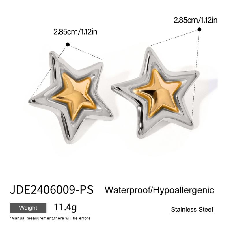 Handmade Gold Silver Geometric Studs Earrings Comfortable Ear Accessories Alloy Jewelry for Women Daily Or Party Wear