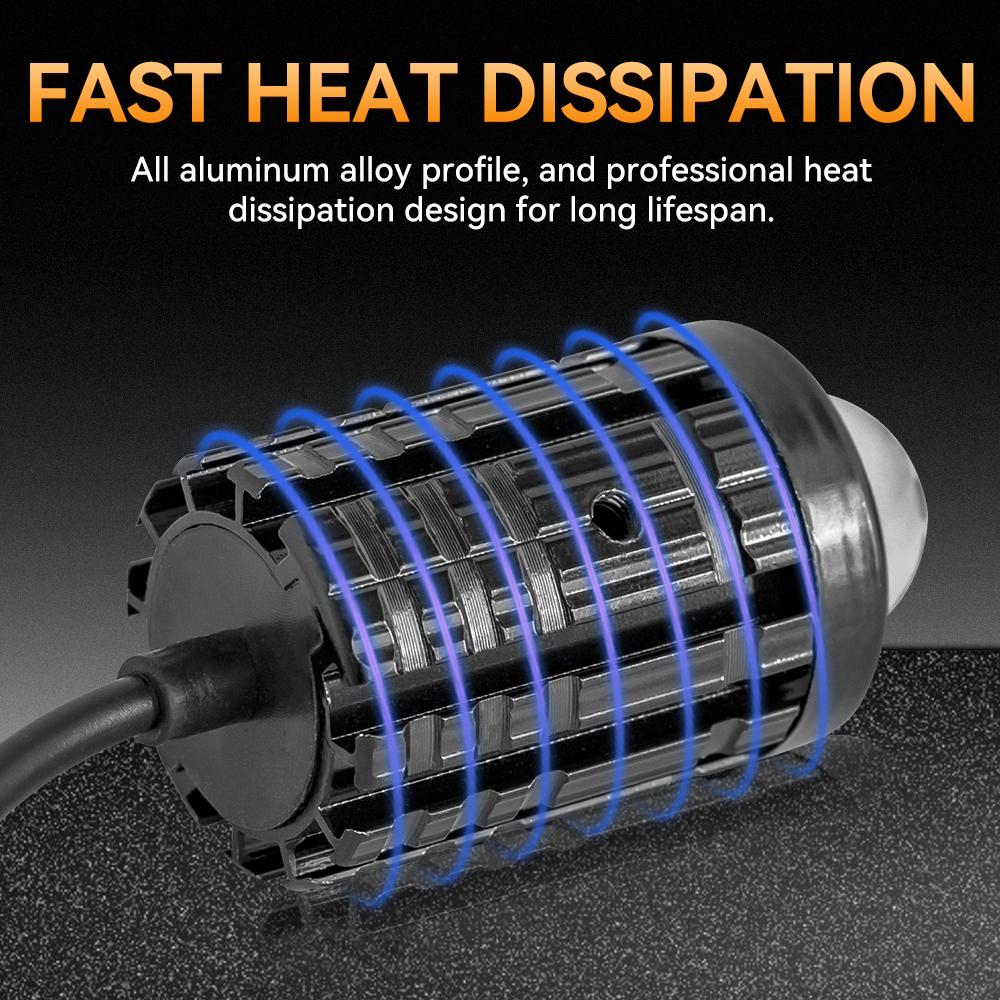 Mini Driving Light LED Projector Lens Motorcycle Headlight ATV Scooter for Auxiliary Spotlight Lamp 1/2pcs Mini Driving Light