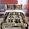 3pcs Duvet Cover Set (1*Duvet Cover + 2*Pillowcase, Without Core), Custom Name The Vampire Diaries Pattern Bedding Set, Home Bedroom Decor Gift