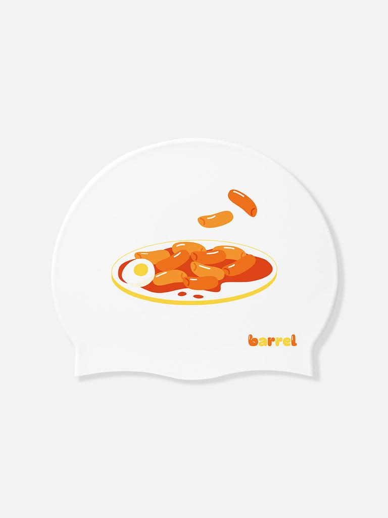 BARREL Tteokbokki Silicone Swim Cap White (B6Suasc111Wht)
