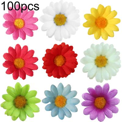 100 pezzi di fiori artificiali finti teste di girasole di seta per matrimonio decorazione floreale fai da te