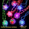 Glow-in-the-Dark Flashing Cartoon Pendant Necklace – Ideal for Kids' Toys or Kindergarten Gifts