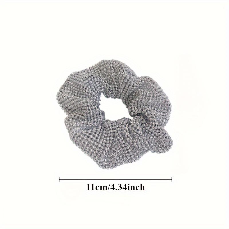Retro Bling Bling Rhinestone Decorative Large Intestine Hair Loops Elastic Hair Ropes Ponytail Holders For Women And Daily Uses