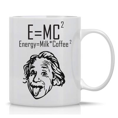 "E=MC2 " ENERGIA=LATTE X CAFFÈ2 - Tazza in Ceramica Divertente per Caffè - Idea Regalo Unica per Amici Regali di Compleanno Tazza Set Tazze