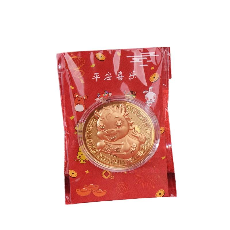 1/3Pcs Year Of The Horse Commemorative Medal 2026 Zodiac Horse Imitation Gold Foil Card Souvenir Coin Metal Crafts Gift