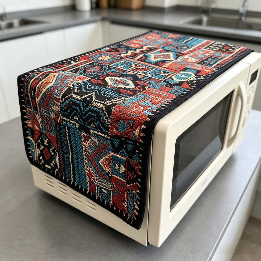 30x90cm Easy to Install Cotton Linen Microwave Dust Cover Anti Dust Cover