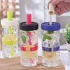 Glass Tea Separation Straw Cup High Temperature Resistant Leak-proof Tea Separating Bottle Large Capacity Student Water Cup Gift