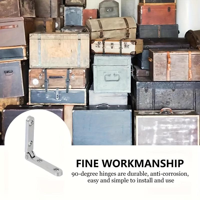 10Pcs Metal Supporting Hinges for Wooden Box Seven-character Small Hinge Five Golden Accessories Including Installation Screws