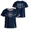 USA Men's Casual Letter Print Short Sleeve T-Shirt