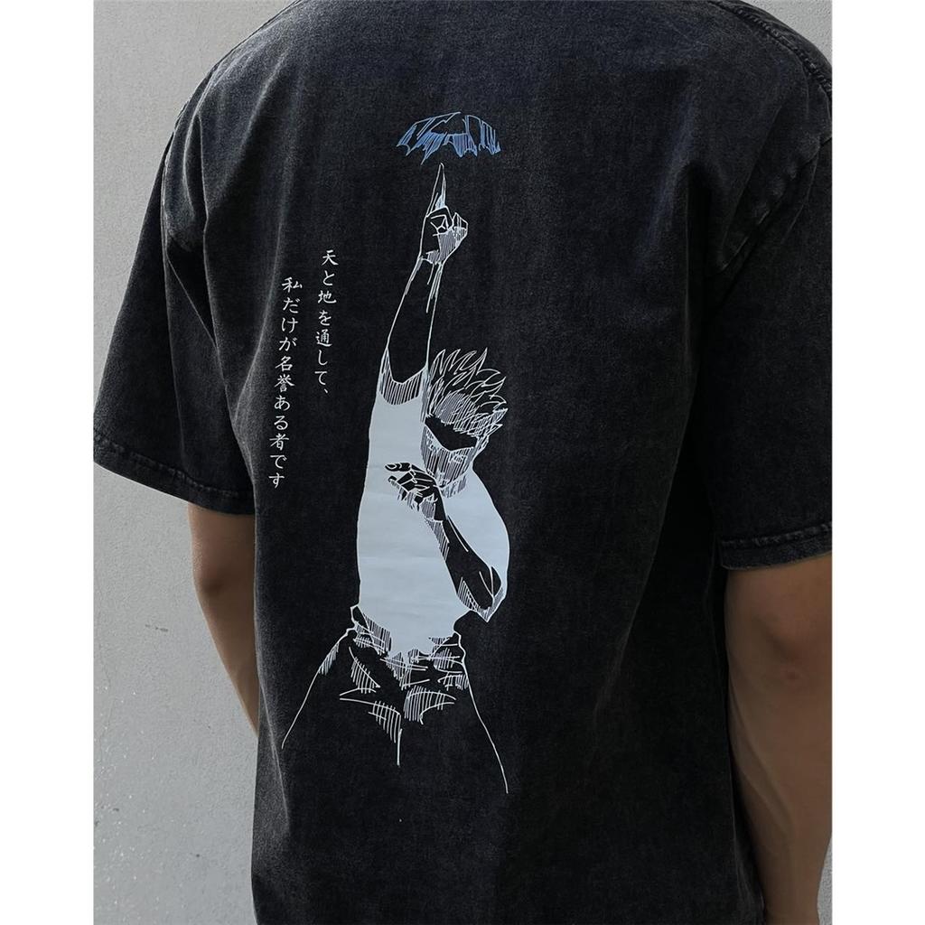 Heißes Anime Jujutsu Kaisen Grafik Washed Oversized Y2K T-Shirt Herren Damen Lässig Baumwolle Locker Kurzarm Bequem Damen Herren Kleidung