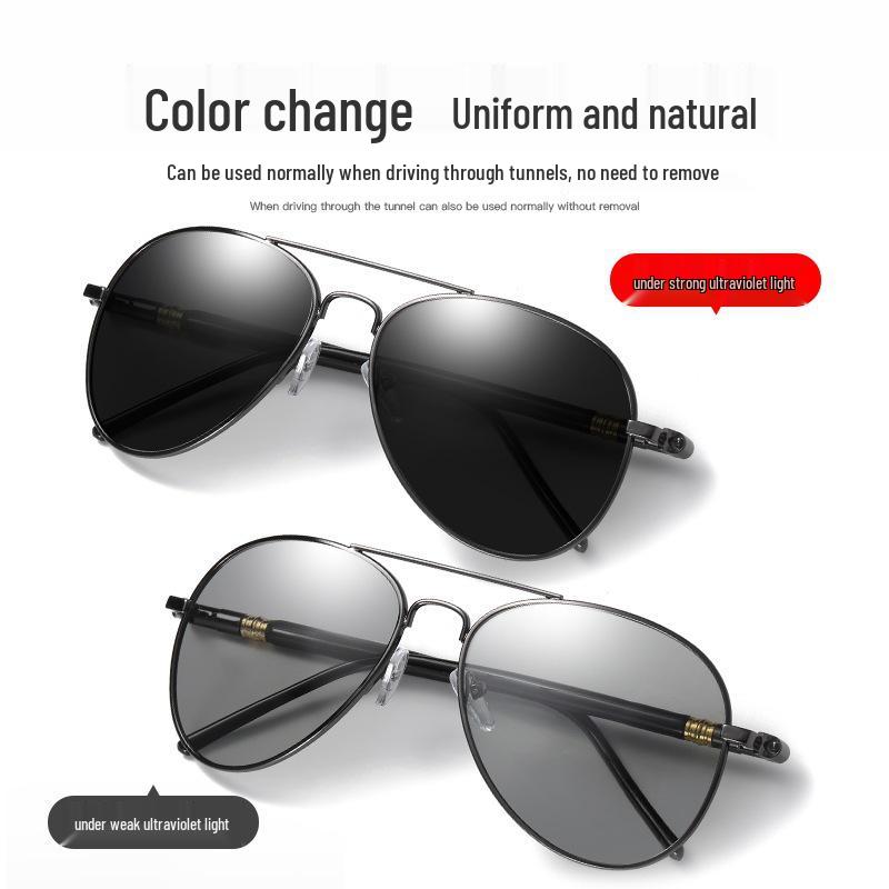 Men's Polarized Frog Eye Sunglasses Night Vision Photochromic Driving Glasses 209