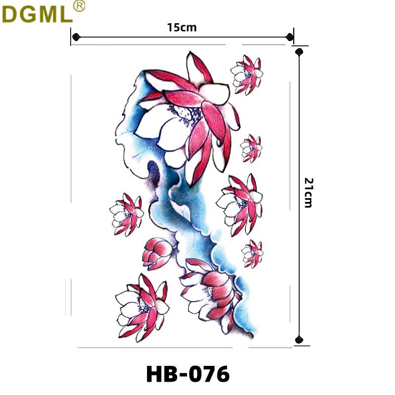 Hand-Drawn Black & White Rose Tattoo Sticker Set - Small Fresh Flower Patterns for Scar Cover 21*14.8CM