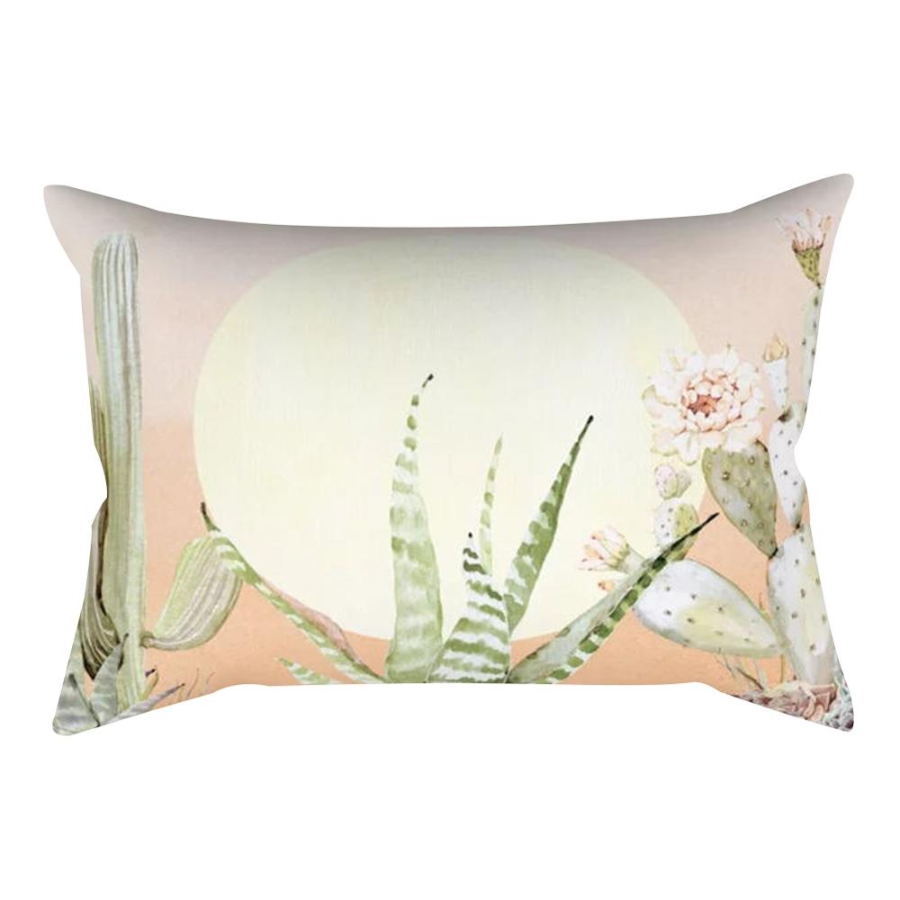 Plant Light Decorative Pillowcase Cactus Bedroom Living Room Sofa Chair Car Cushion Cover 30x50cm Home Decor Pillowcase
