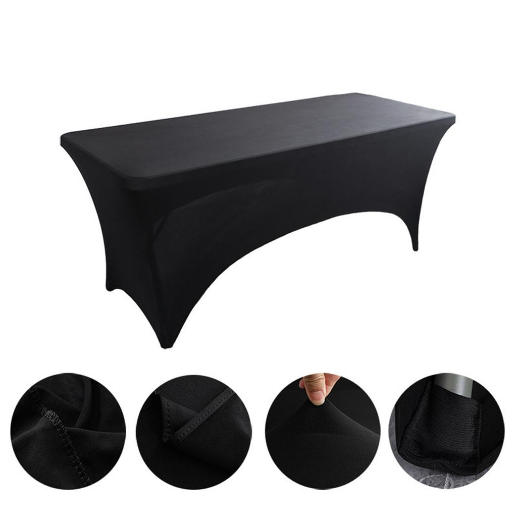 Stretch Spandex Table Covers For 6 Foot Tables - 6 Ft Universal Rectangular Fitted Tablecloth Protector