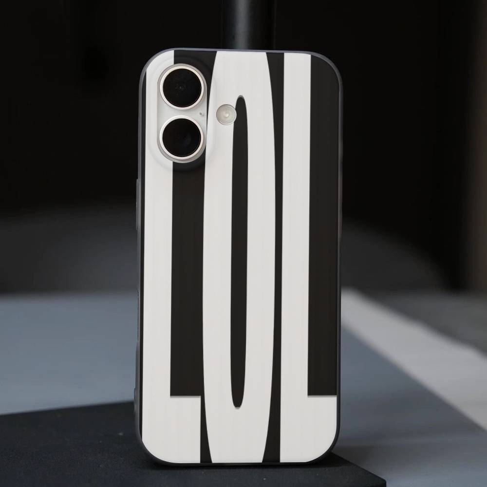 NO Y SÍ Funda de Teléfono Personalizada con Letras Blancas y Negras Para IPhone 17 16 15 14 13 12 11 ProMax Plus Funda Ondulada a Prueba de Golpes