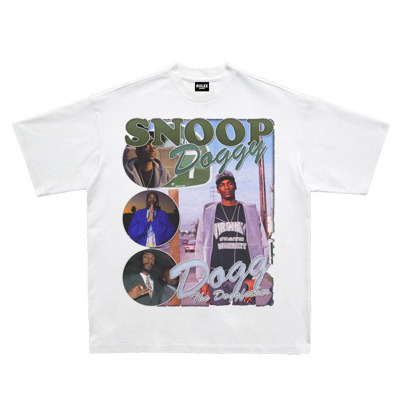 2026 Snoop Dogg Vintage West Coast HIPHOP ShortSleeved Hip Hop TShirt for Rapping and Singing Comfortable and Breathable