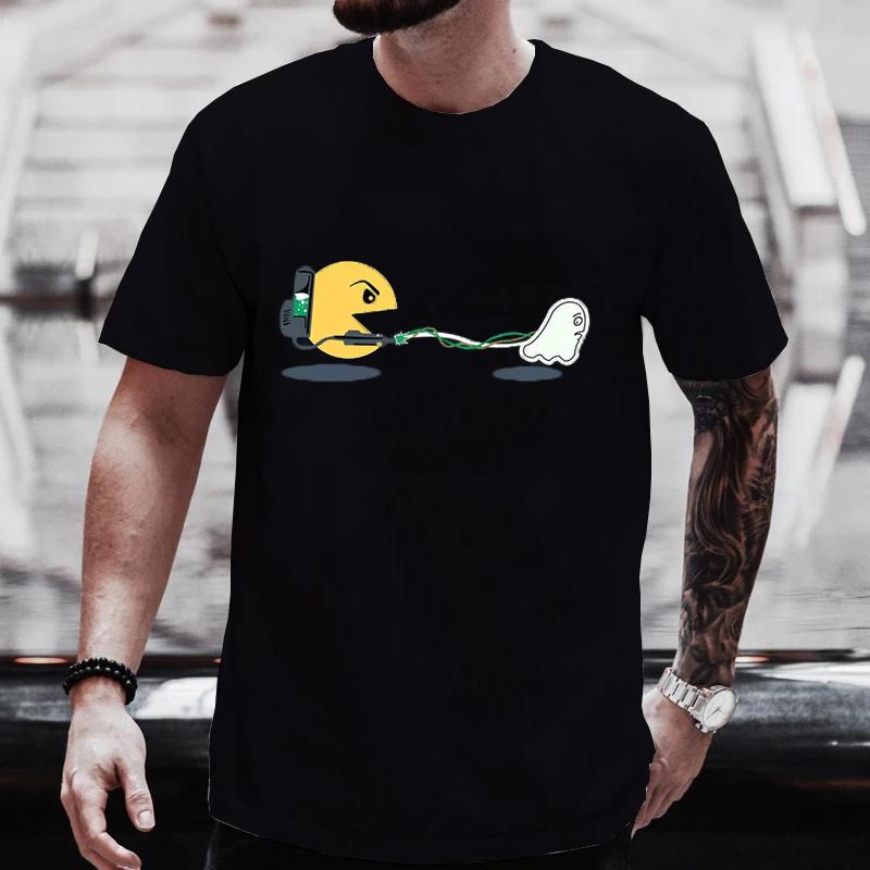 Summer Men's High-Quality T-shirt 100% Cotton Funny Design Print Loose O-neck T shirt For Men Short Sleeve Tops Tees Oversized