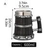 Large Capacity Beer Mugs For Outdoors Use With Retro Woodgrain Finish Nonrust Steel Insulated Cup Thermal Resin Construction