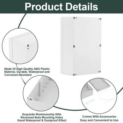 Plastic Junction Box 230*150*85mm Water Resistant White Plastic Enclosure Project Case DIY Junction Box Enclosure Project Case