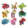 9ks/sada Min Gogo Dino Deformační Robot na Dinosauří Hračku Akční Figurky Transformace Auto Letadlo Motorový člun Jeřáb hračky