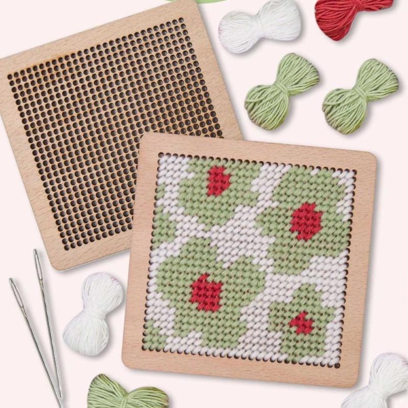 Flower Coaster Crochet Kits Needlepoint Starter Kits with Hook Needlepoint Kits Crochet Starter Kits for Craft Lovers