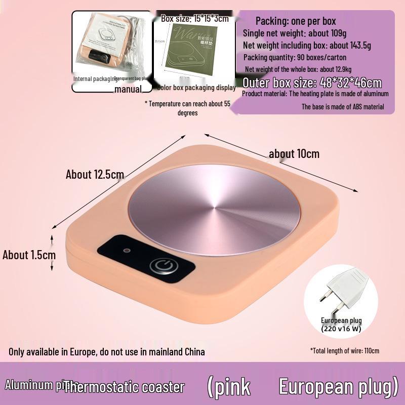 Smart 55° Heating Coaster: Constant Temperature Cup Warmer for Hot Drinks