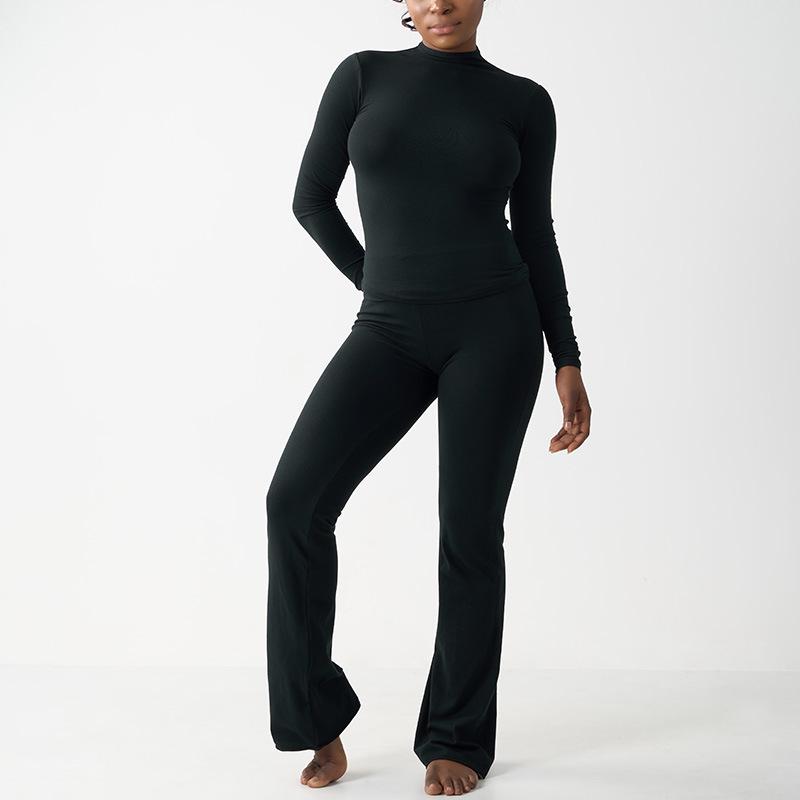 Cross-border Cotton-Modal Nude Yoga Suit: High-Waist Long Sleeve Fitness & Casual Sportswear Set