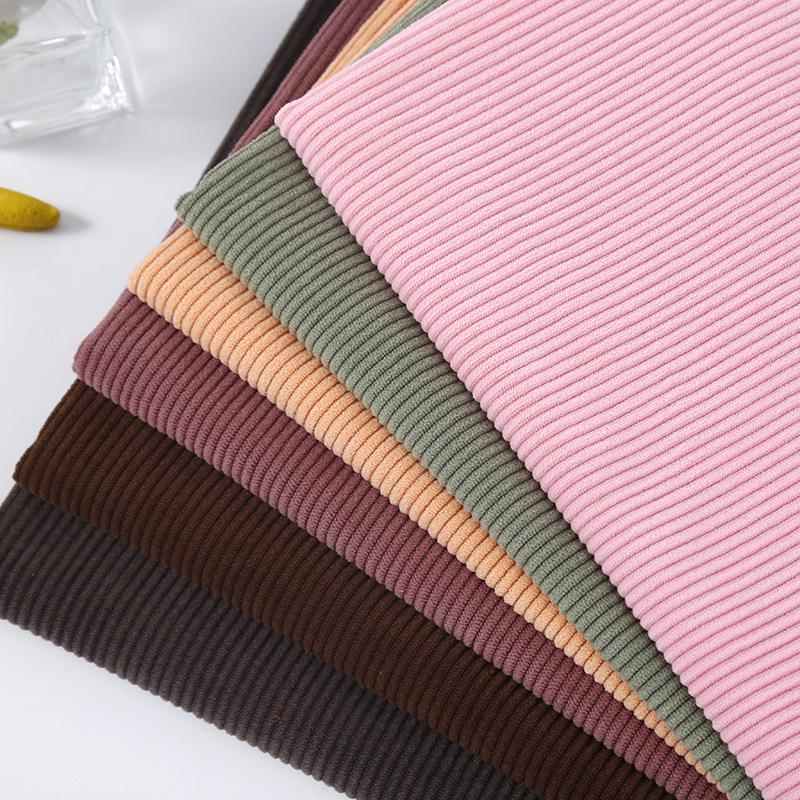 European Cotton Velvet & Stretch Knit Corduroy: 8-Wale Microfiber Stripe Fabric