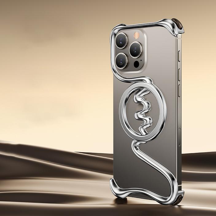 

Алюмінієвий корпус Bayanbuk для iPhone 16 Pro Max 16 Pro, безрамковий, з функцією розсіювання тепла, для MagSafe, магнітний, ударостійкий чохол для телефону iPhone 16 срібний