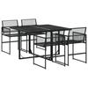 VidaXL Ensemble à manger de jardin 5 pcs Noir Résine tressée, ensemble de salle à manger d'extérieur, meuble de salle à 3295033