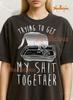 Trying To Get My Shit Together Shirt, 90s Vintage Retro Bootleg Shit Together T-Shirt, Chaotic Opossum Tee, Funny Mental Health Shirt