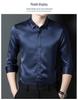 Premium Mulberry Silk Long-Sleeve Men's Shirt - Non-Iron, Solid Color, Business Casual for Autumn and Spring