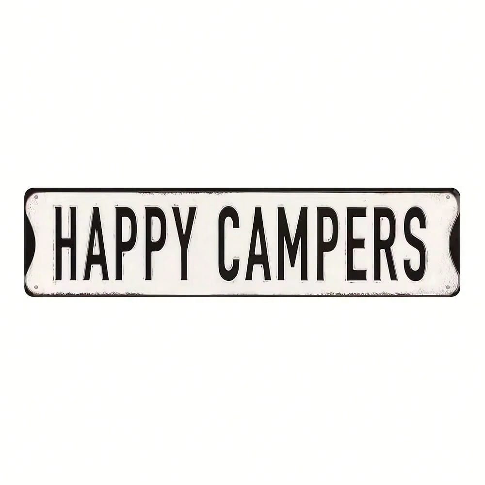 Vintage Metal Tin Sign Happy Campers Retro Wall Decor for Home Bar Indoor Outdoor