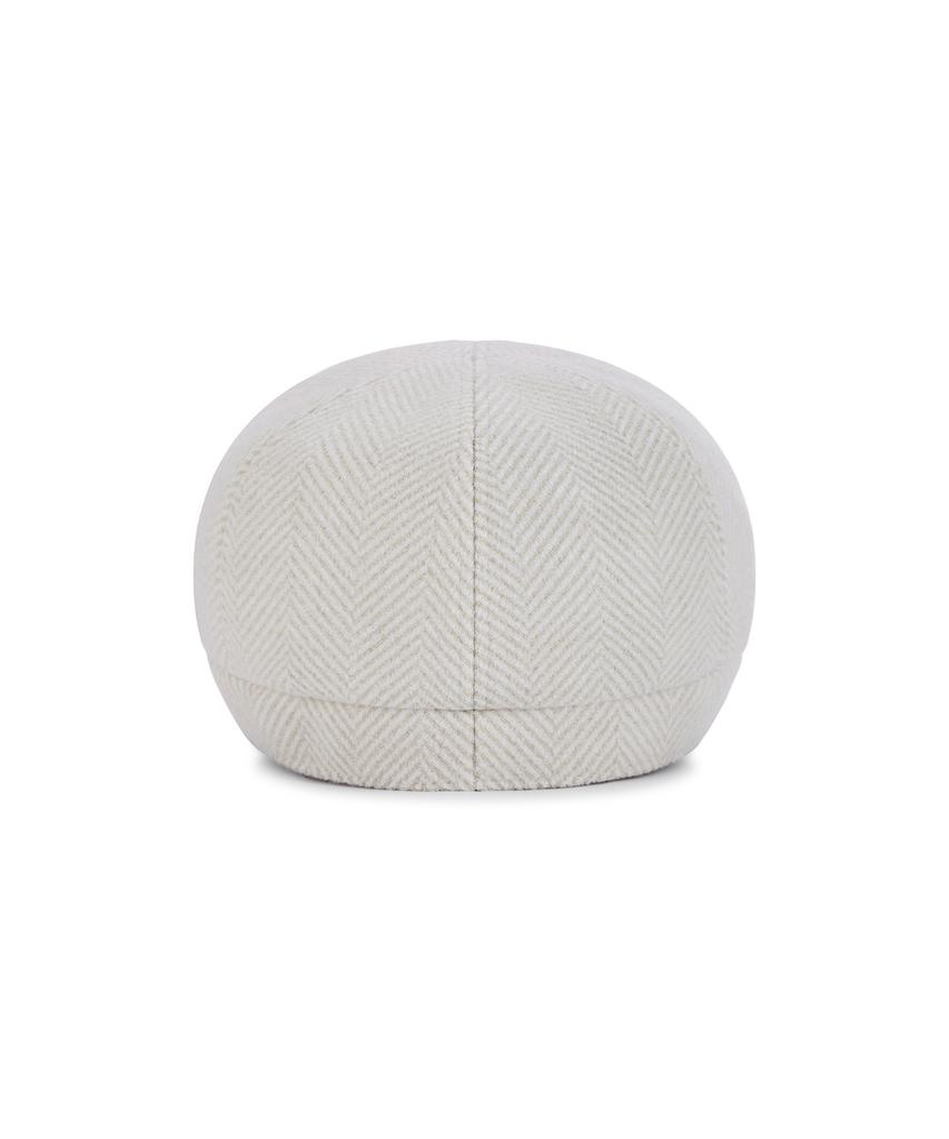 Bajal Va Studded Herringbone Slim Newsboy Cap Ivory