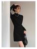 Women's Knitted Velvet Dress - Autumn/Winter, Thick, Luxurious, Short Skirt, Ideal as a Base Layer