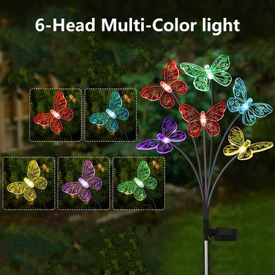 Garden Solar Butterfly Lights 6/8/10LED Solar Lawn Light Waterproof  Lights Solar Butterfly Lights For Yard Pathway Patio Garden
