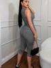 Women's Leopard Print Plaid Sleeveless Top & 7-Point Pants Set - Elegant & Sexy Casual Fashion