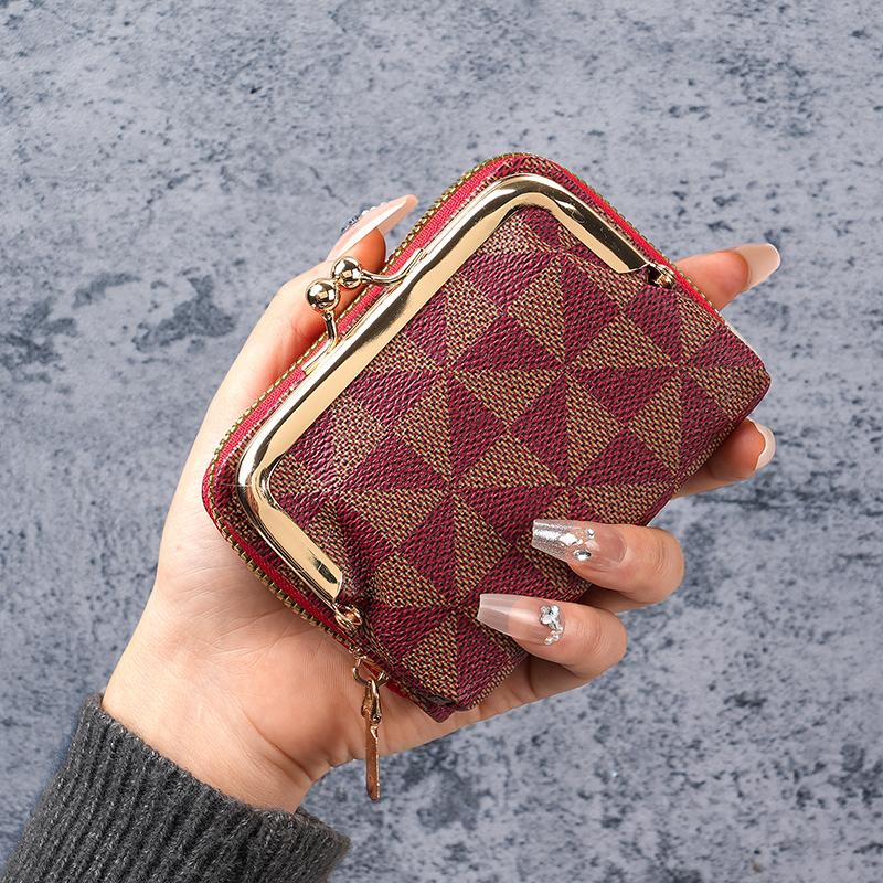 Cross border European and American women s wallet  printed women s short clip zero wallet 30% off versatile women s student w