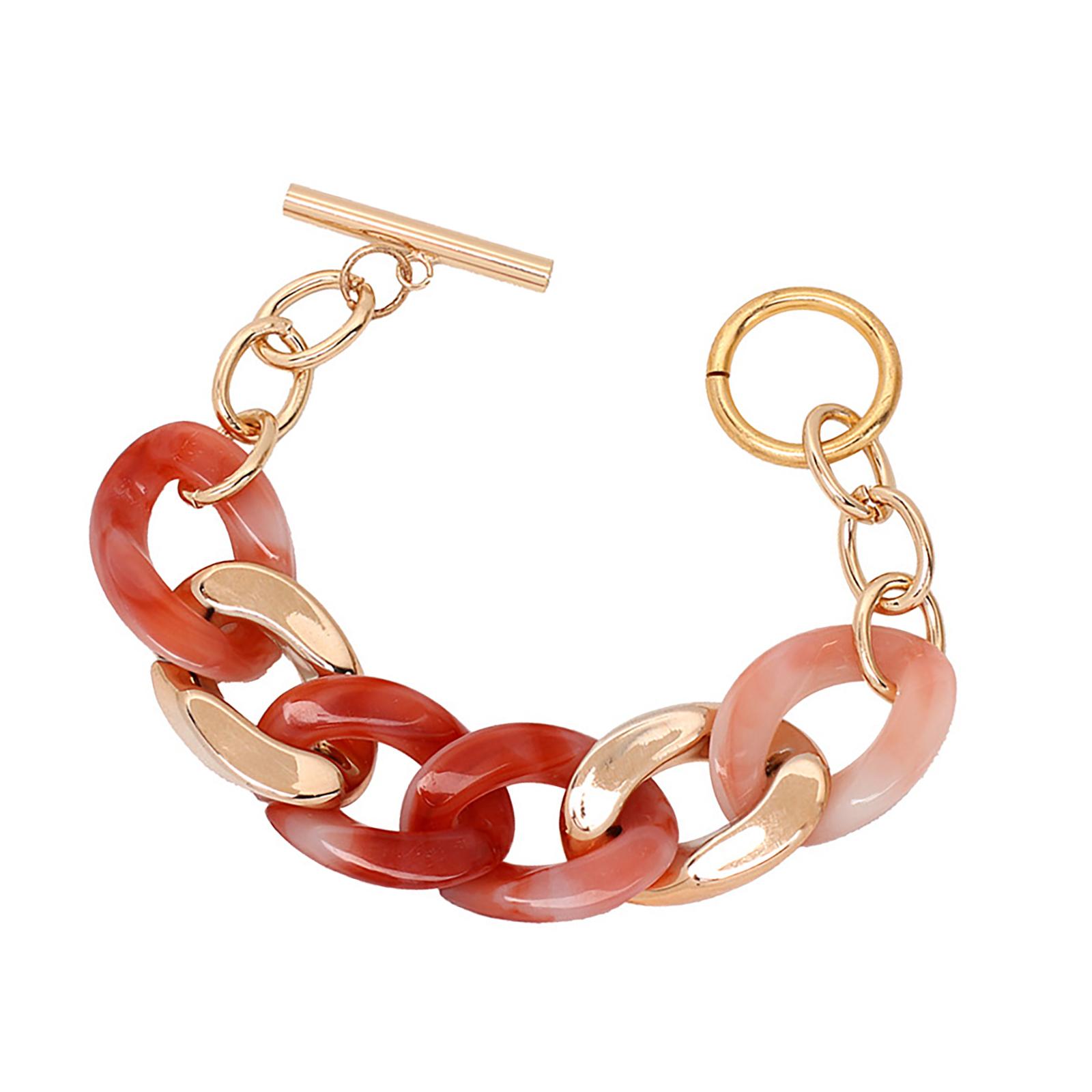 

Elegant Women’s Candy Color Resin Chain Bracelet Fashion Wristchain Jewelry Accessory for Daily Wear or Evening Parties кларет