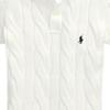 Polo Ralph Lauren FW25 Slim Fit Cable Knit Cotton Polo Shirt Women tops White WMPOKNINB920265-100