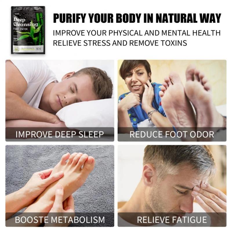 Nuubu New Natural Foot Patch Detox Foot Patches Pads Natural Detoxification Treat Body Toxins Cleansing Stress Relief Feet Slimming Cleansing