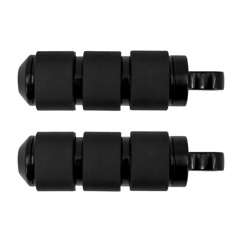 2xMotorcycle Foot Pegs Footrest Pedal Black Rubber For Harley Sportster XL 883 1200 Touring Dyna Softail Breakout Custom FLHX