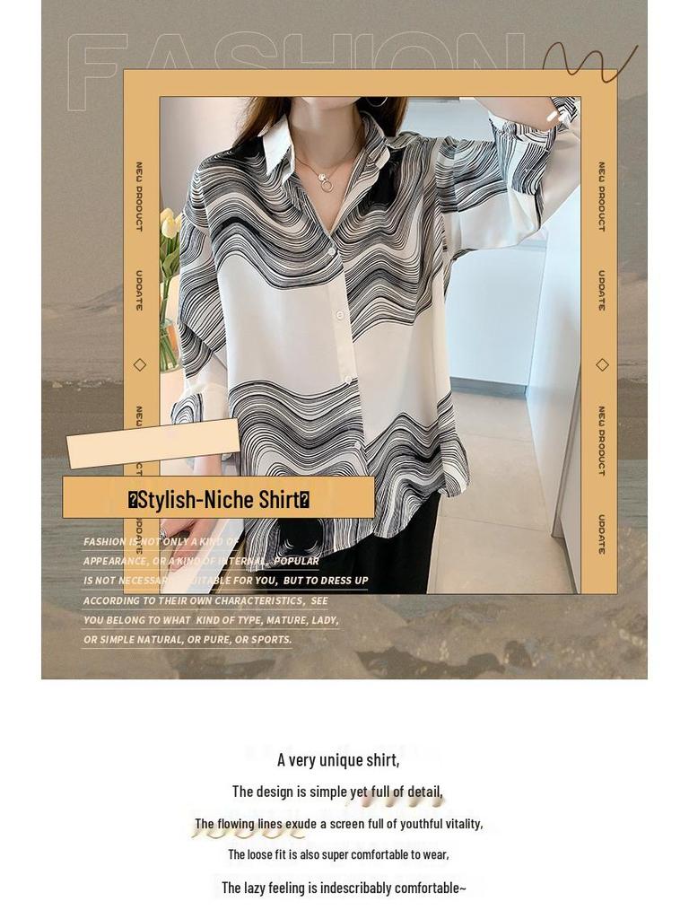 Camicia Versatile in Chiffon a Manica Lunga Taglie Forti - Nuovo Design Primavera