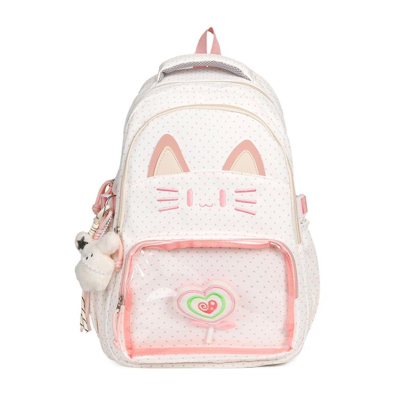 Schoolbag cute two-dimensional pain bag autumn and winter new contrasting colors high value schoolbag junior high school high school student