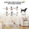 Pet Fence, 6-Panel Barrier with Door, Foldable, for Small & Medium-Sized Dogs, Plastic, Carbon Steel, White