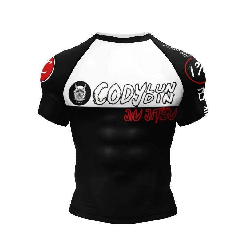 Persönliches beliebtes Design Sublimation Kurzarm Schwarz No Gi BJJ Jiu Jitsu Rashguard Kampf BJJ Mma Rash Guard Shirts für Männer